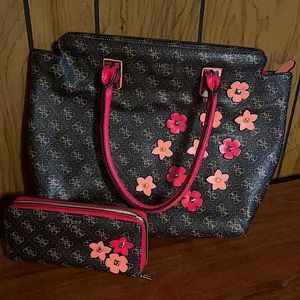 Guess tote and wallet
